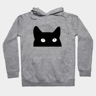 Peeking Black Cat Hoodie